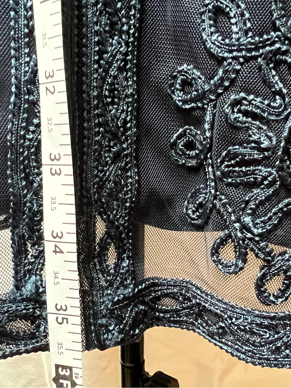 JS Collections Navy Floral Beaded Long-Sleeve Dress - Picture 14 of 14